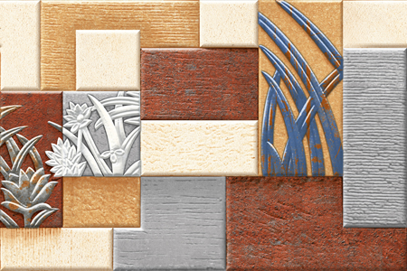 1607 300x450mm Matte Ceramic tile in a floral look