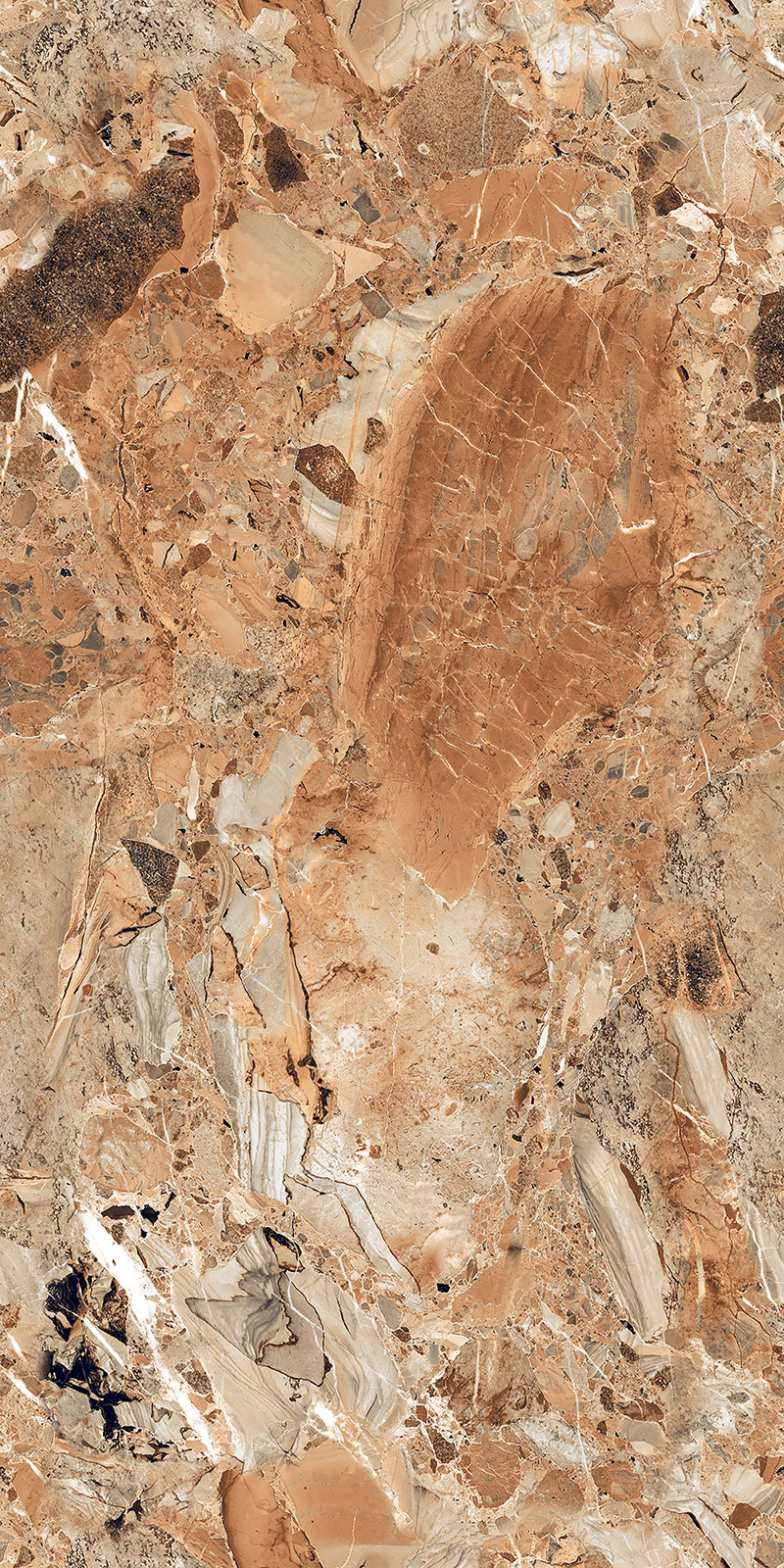 High Glossy Finish EL Breccia Rajwadi(800x1600) GVT 800x1600mm