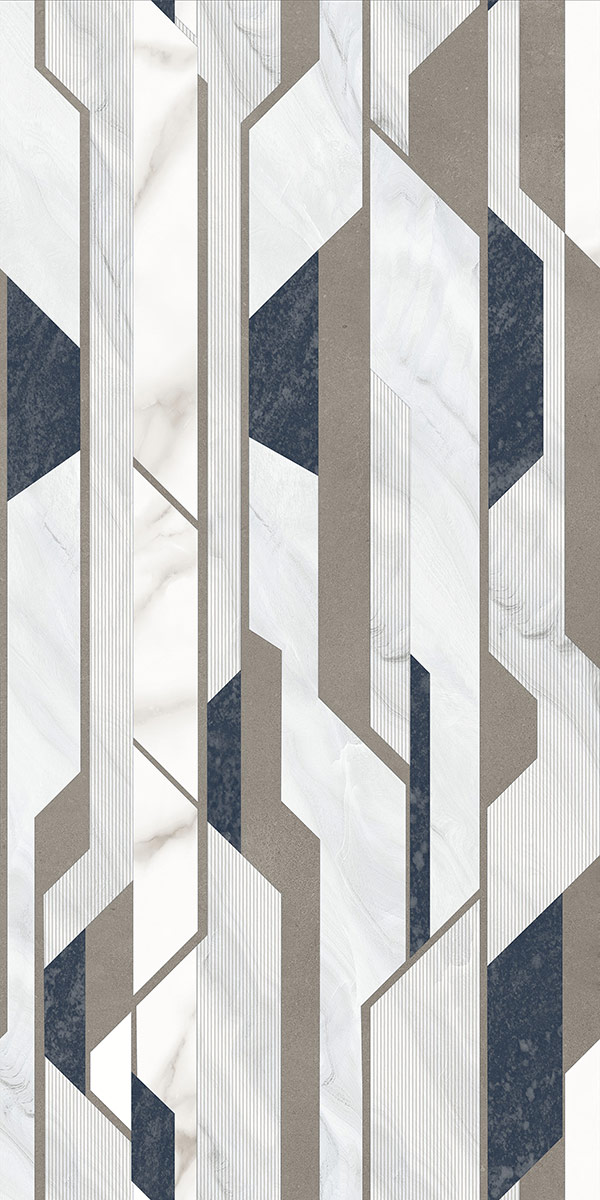 Glossy Finish Liked Light Grey Decor GVT 600x1200mm