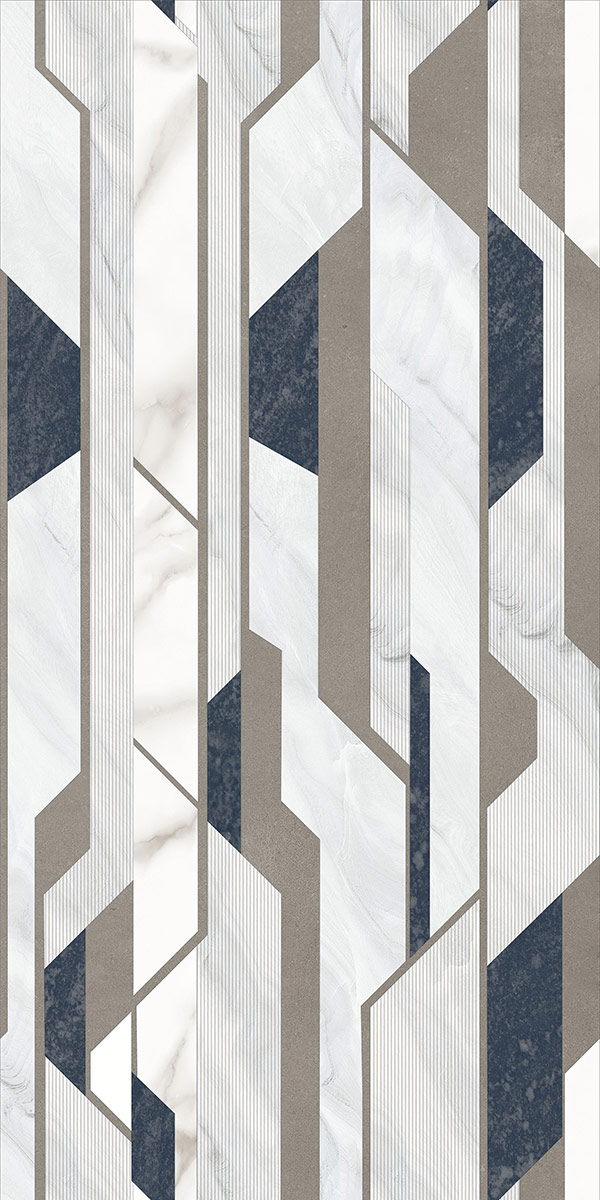 Glossy Finish Liked Light Grey Decor GVT 600x1200mm