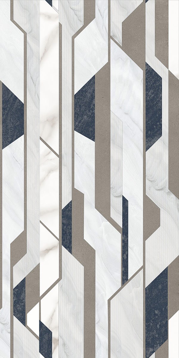 Glossy Finish Liked Light Grey Decor GVT 600x1200mm