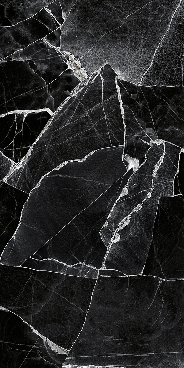 High Glossy Finish Sparten Black GVT 600x1200mm