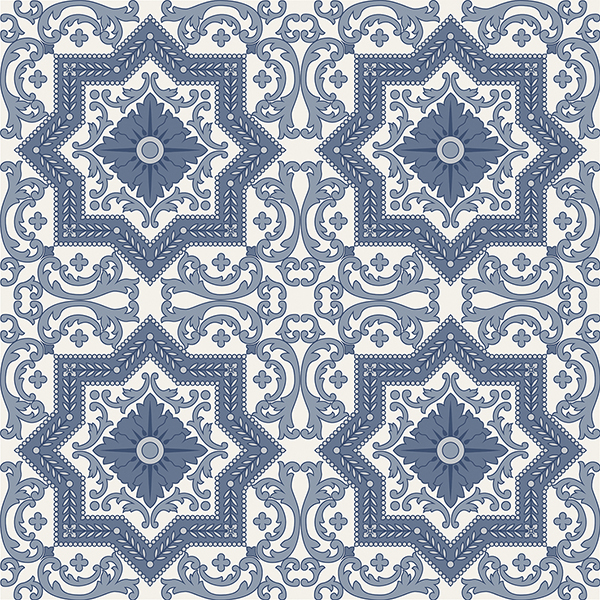 3098 600x600mm Matte Porcelain tile in a moroccan look