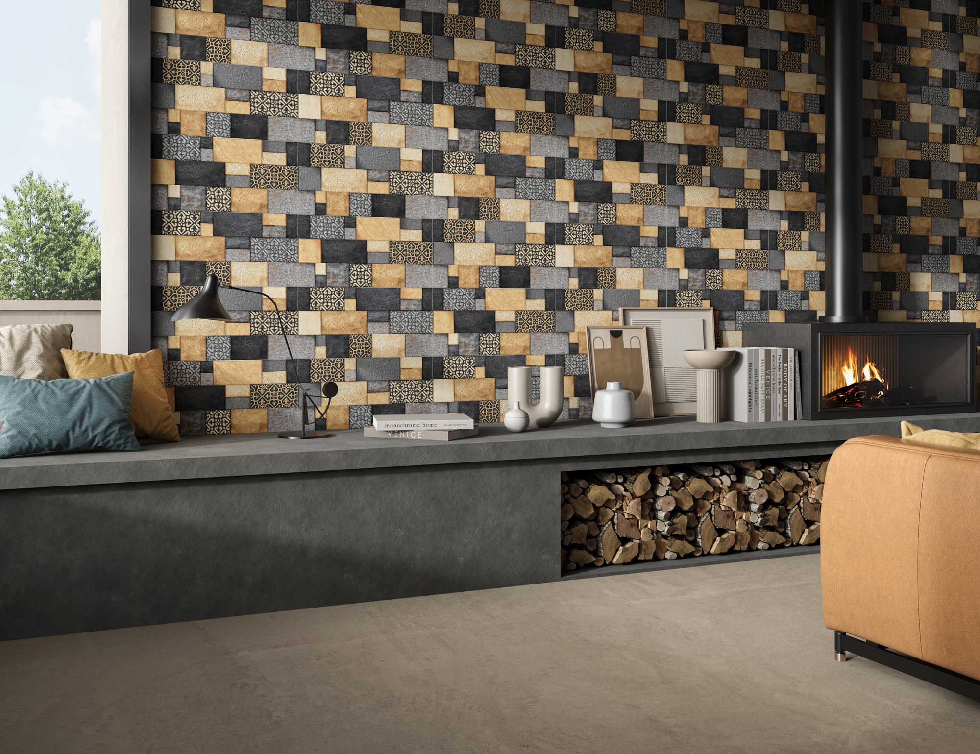 Living Room Tiles Mockup, Living Room Tiles Preview