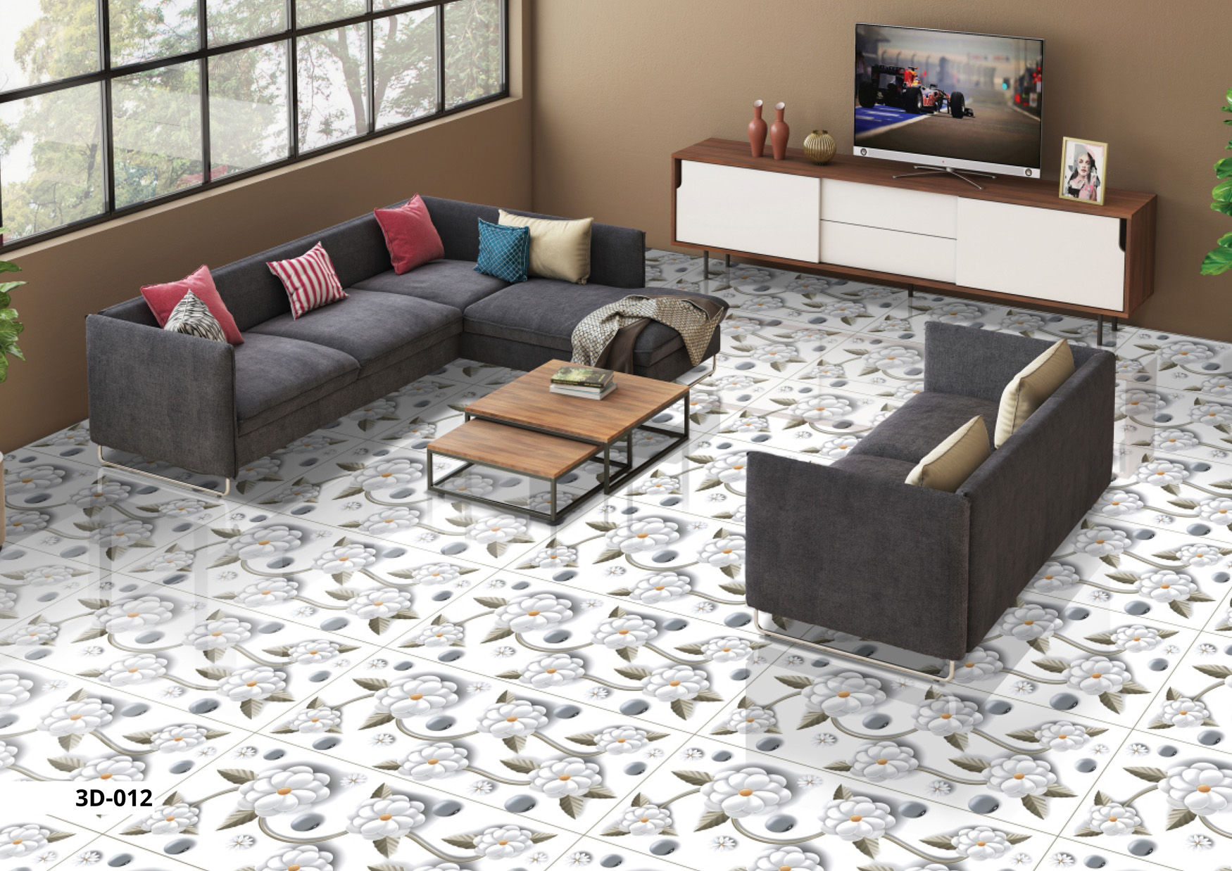 Living Room Tiles Mockup, Living Room Tiles Preview