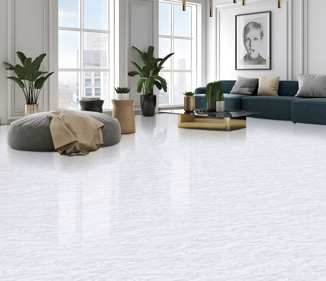 Living Room Tiles Mockup, Living Room Tiles Preview