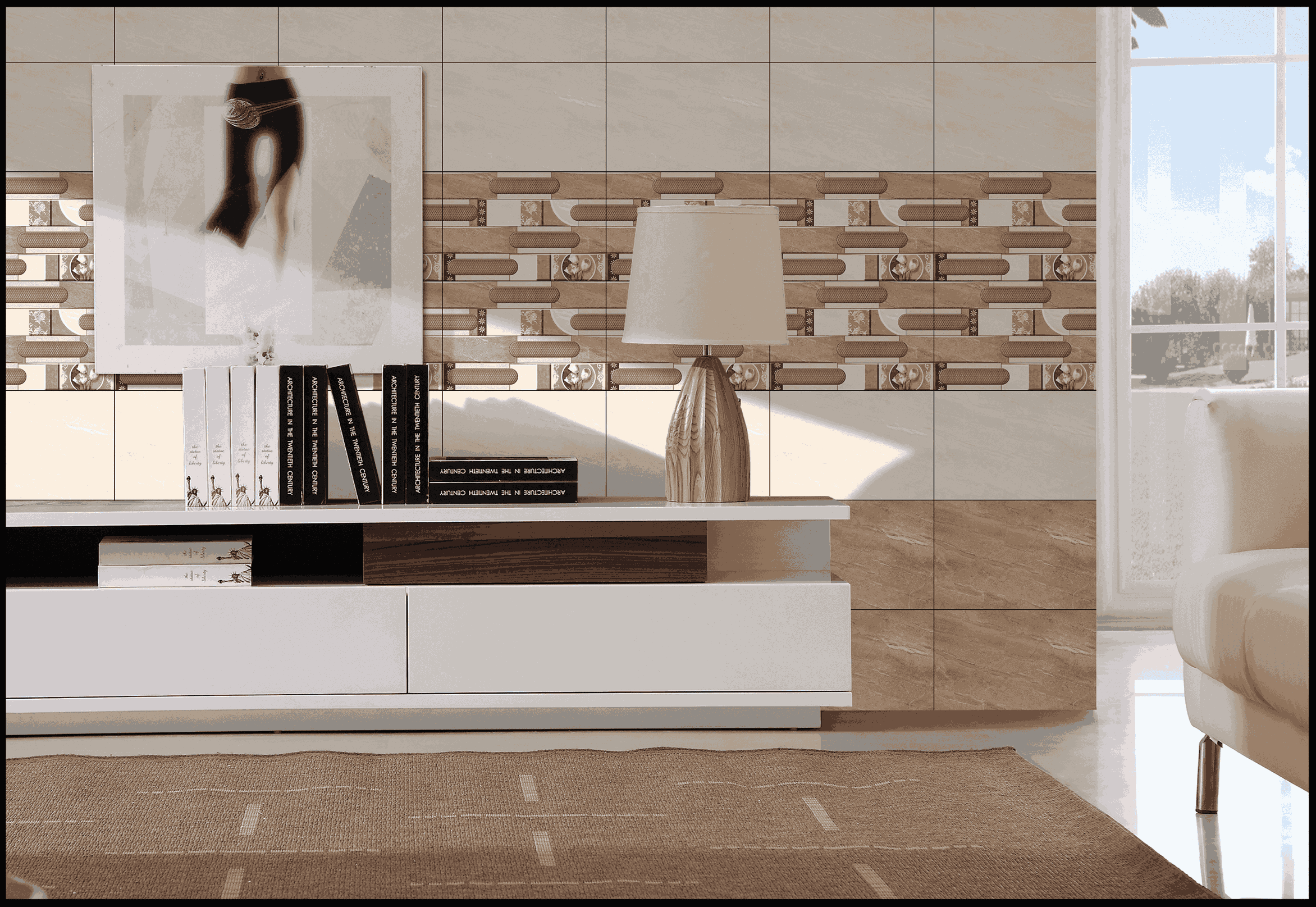 Living Room Tiles Mockup, Living Room Tiles Preview