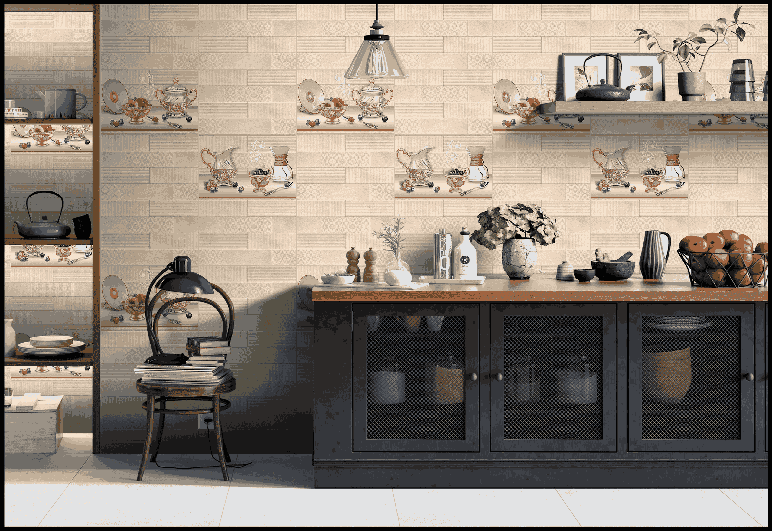 Kitchen Tiles Mockup, Kitchen Tiles Preview