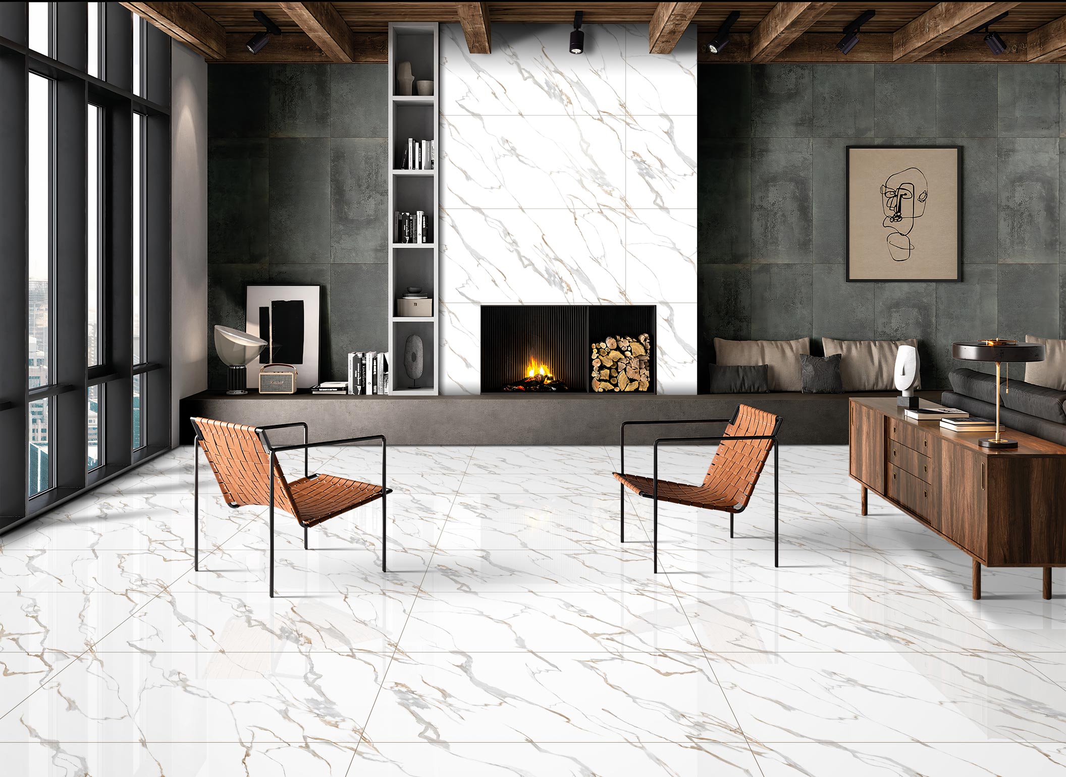 Living Room Tiles Mockup, Living Room Tiles Preview