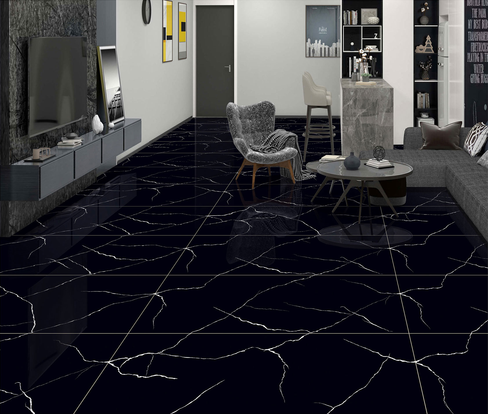 Living Room Tiles Mockup, Living Room Tiles Preview