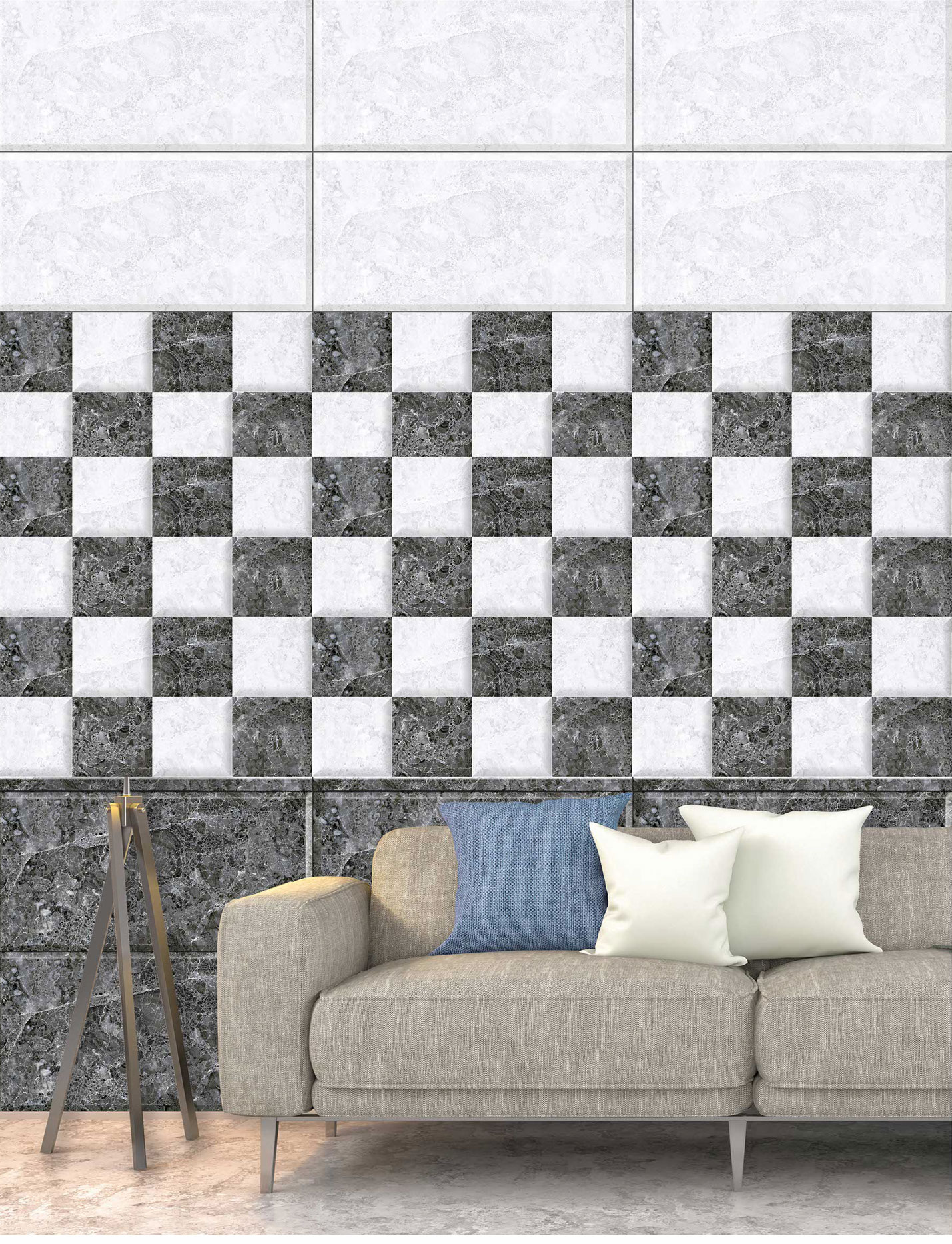 Living Room Tiles Mockup, Living Room Tiles Preview