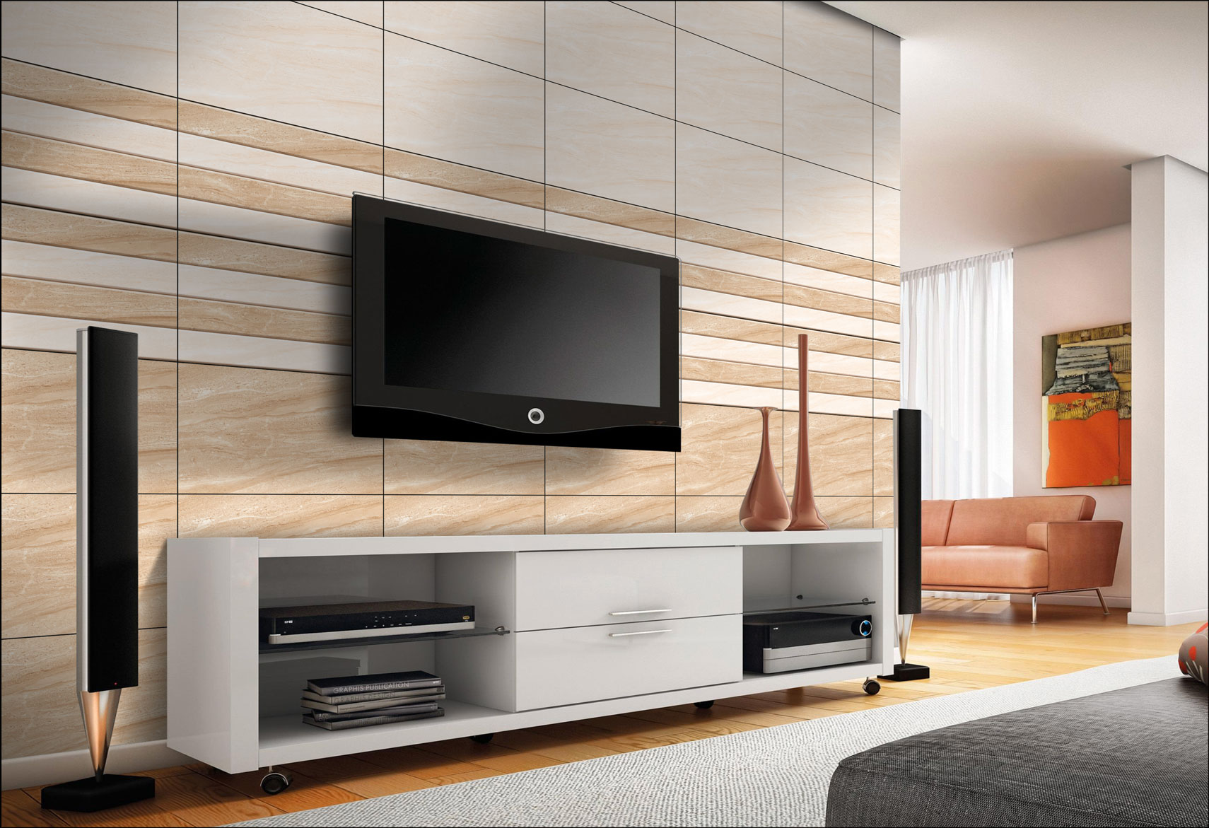 Living Room Tiles Mockup, Living Room Tiles Preview