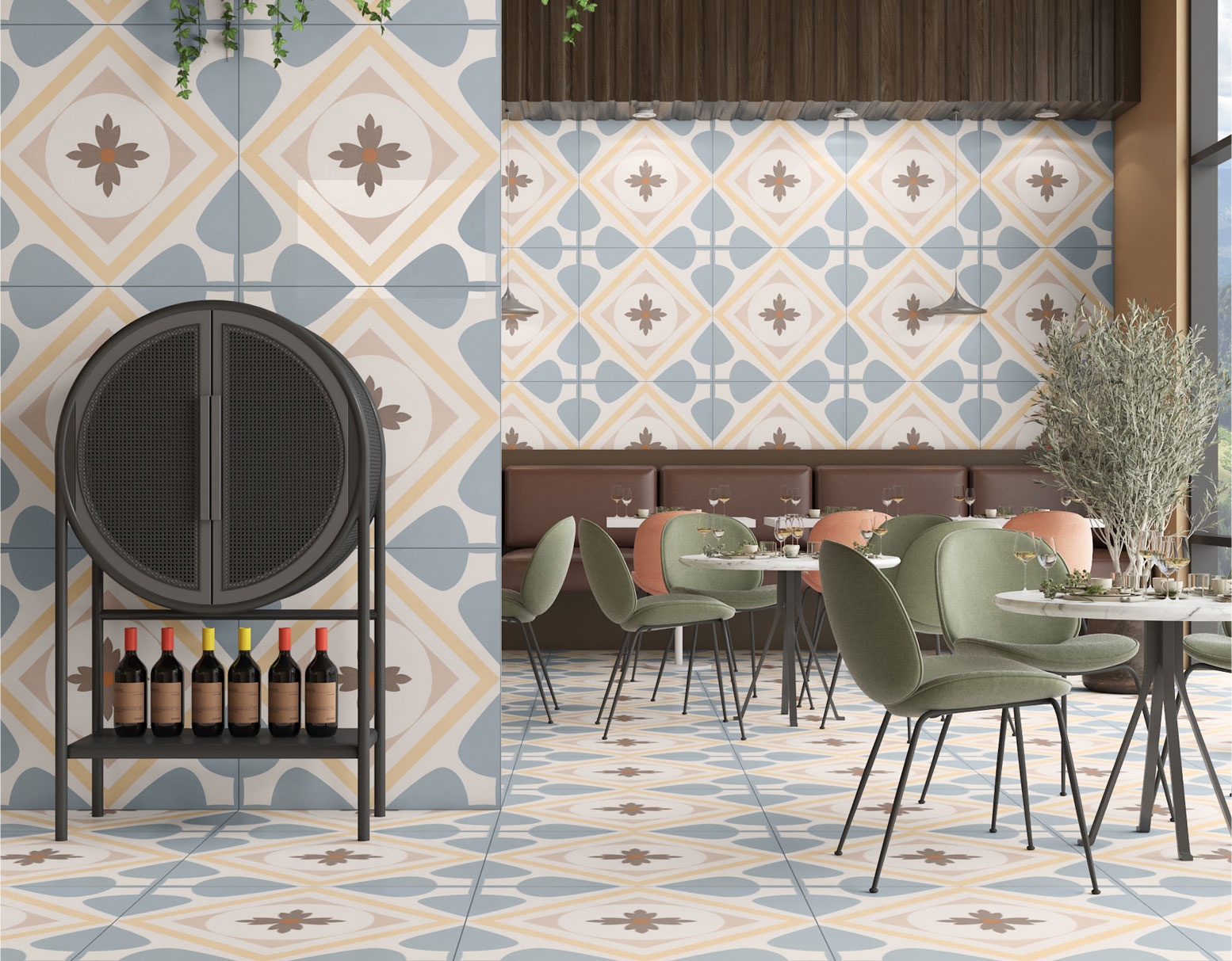 Restaurant Tiles Mockup, Restaurant Tiles Preview