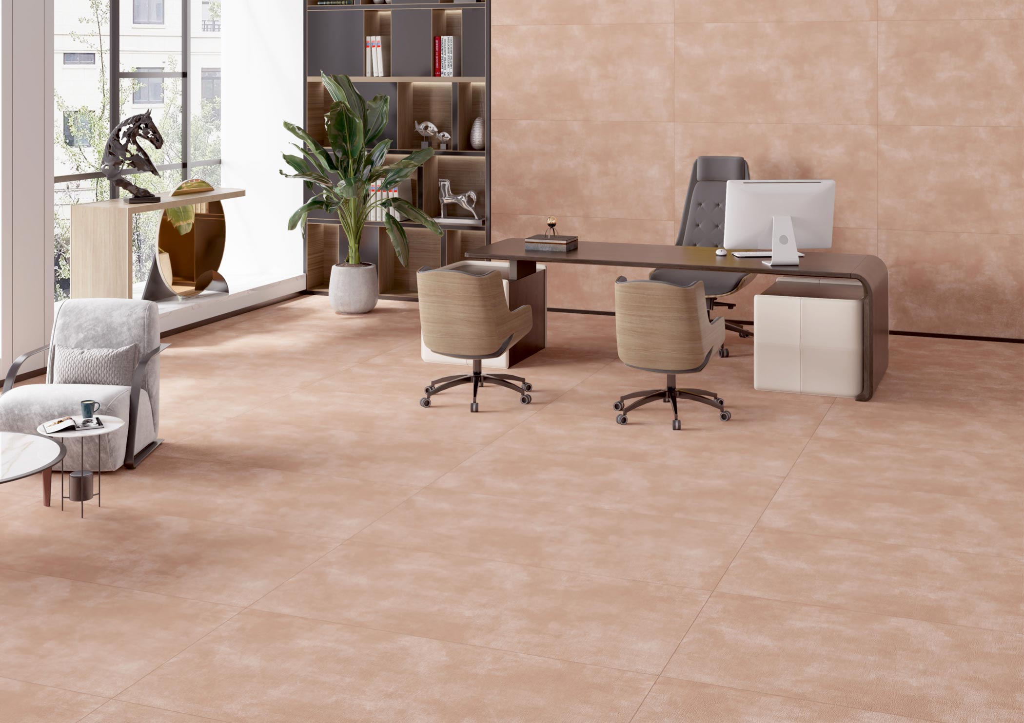 RECEPTION MOCKUP IN VITRIFIED TILES MORBI