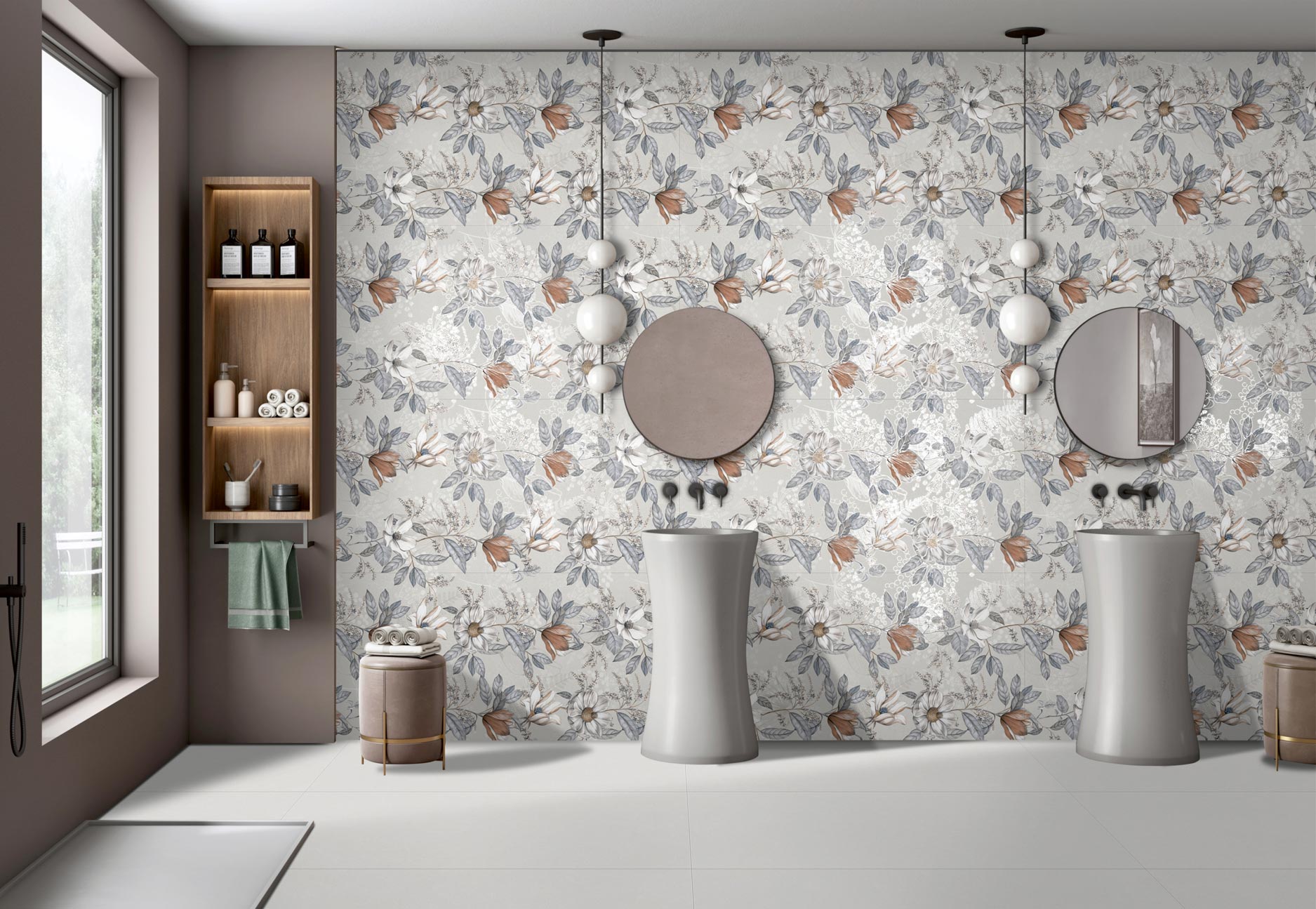 WASH AREA MOCKUP IN VITRIFIED TILES MORBI