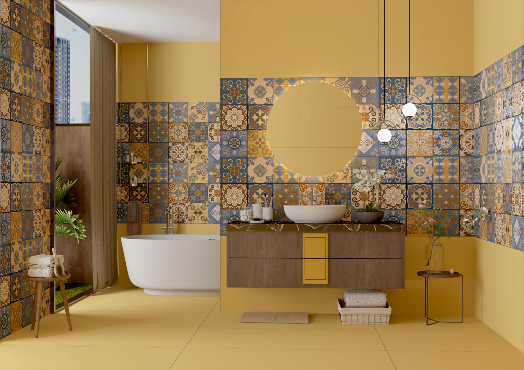 Bathroom Tiles Mockup, Bathroom Tiles Preview